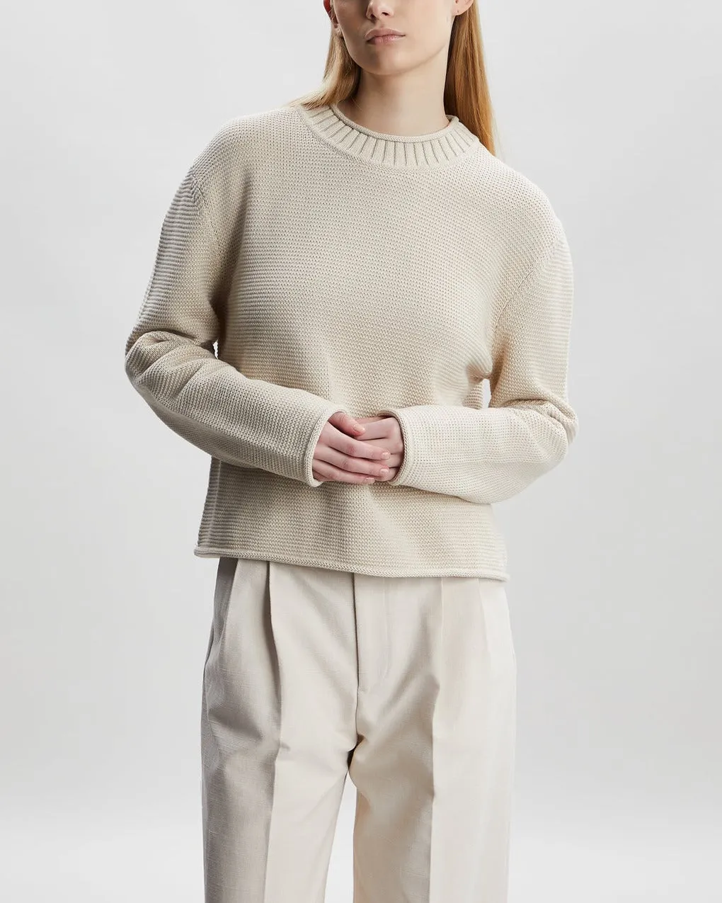 Filippa K   Sweater Rolled Hem  Beige 